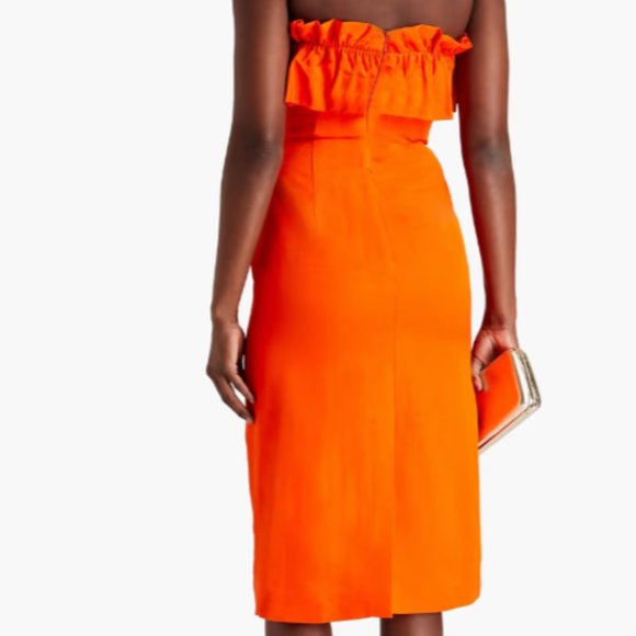 ML MONIQUE LHUILLIER Strapless ruffled ottoman dress - Picture 2 of 4